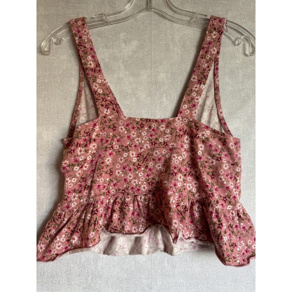 Forever 21  Womens S Peplum Ruffle Babydoll Fairy‎ Crop Blouse Summer Floral Y2K - Picture 3 of 6